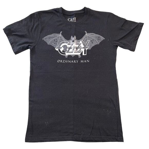 Ozzy Osbourne Ordinary Man Unisex T Shirt Bat Logo Short Sleeve Black Small - Picture 1 of 4